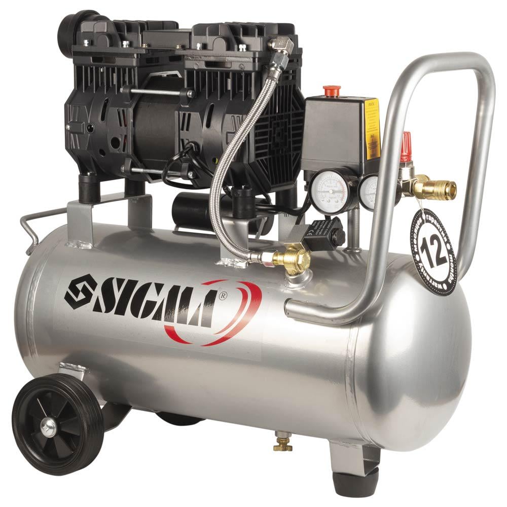 Компресор двоциліндровий Sigma безмасляний 24 л (7042521) Компресор двоциліндровий Sigma безмасляний 24 л (7042521)