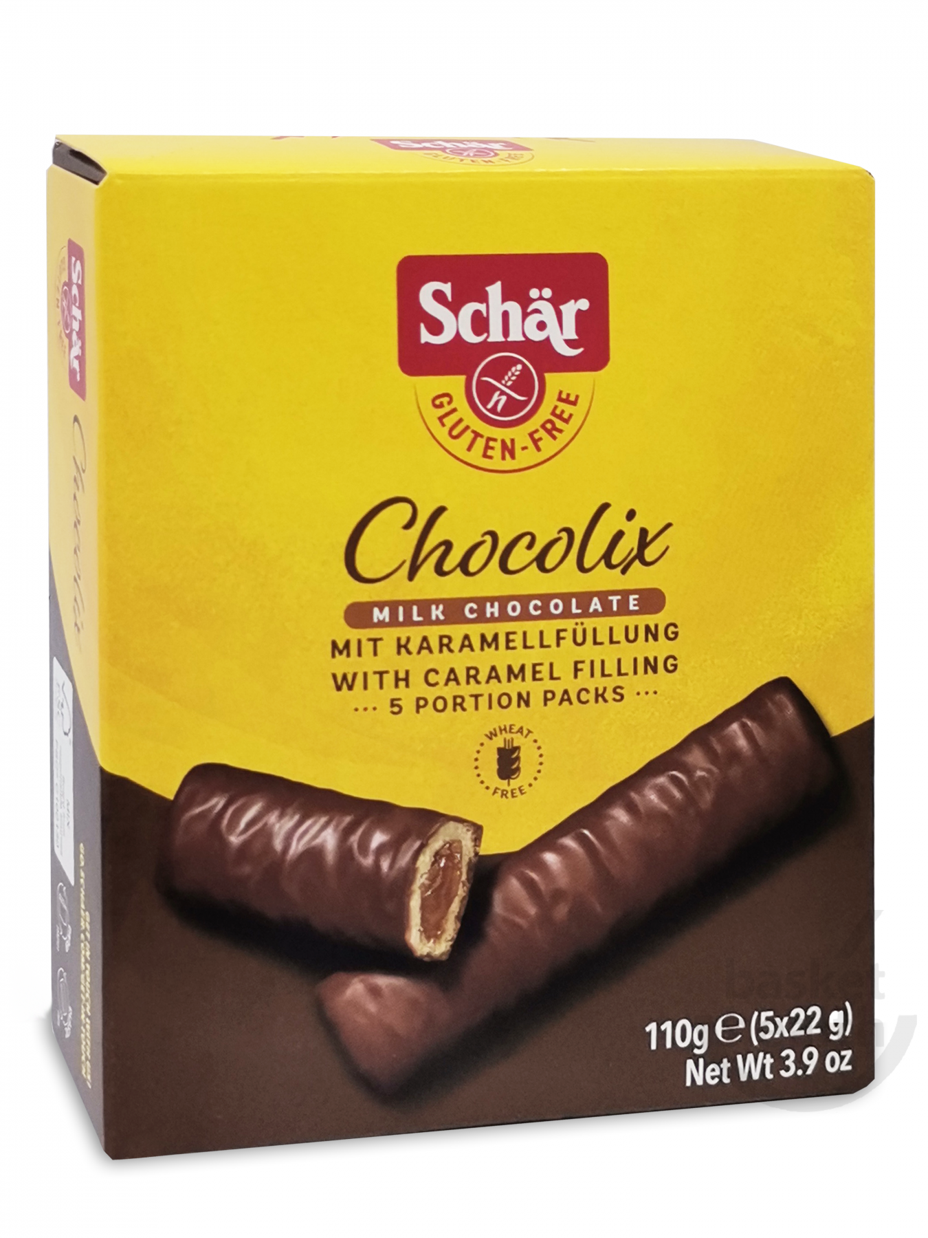 Печиво-трубочки без глютену Dr. Schar Chocolix c карамельною начинкою 110 г (12318091)