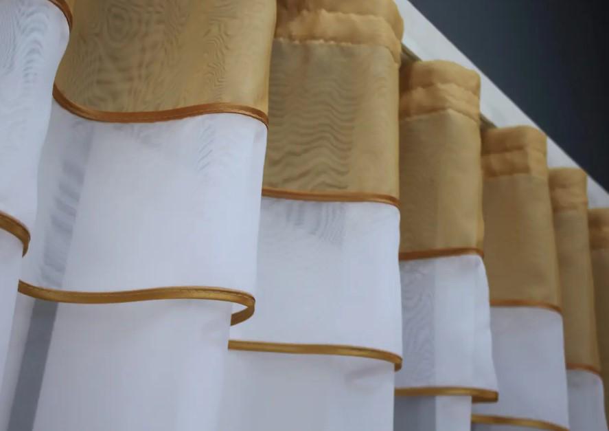 Фіранка кухонна 280х170 см Бурштиновий/Білий (110к) - фото 4