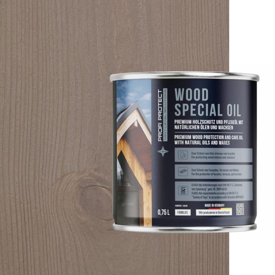 Лазурь на основе пчелиного воска и льняного масла ProfiProtect Wood Special Oil 0,75 л Platin/Grau (20757676) - фото 1