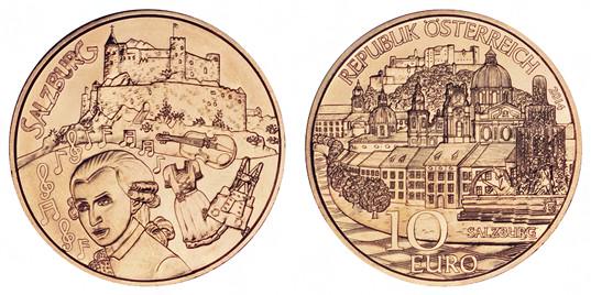 Коллекционная монета Австрия 10 евро 2014 Зальцбург UNC (KM#3232)