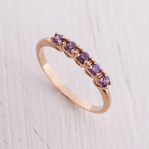 Кільце з червоного золота з аметистами (2246252117)