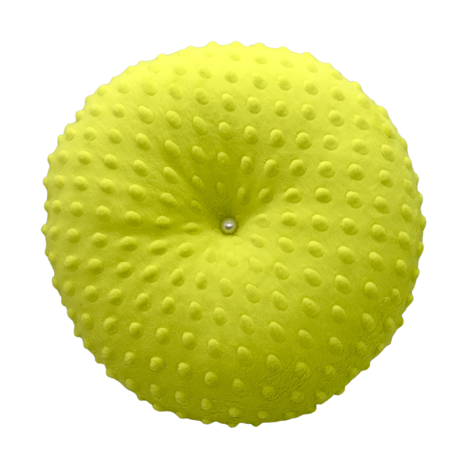 Плюшева декоративна подушка кругла MinkyHome 40х40 см Жовтий