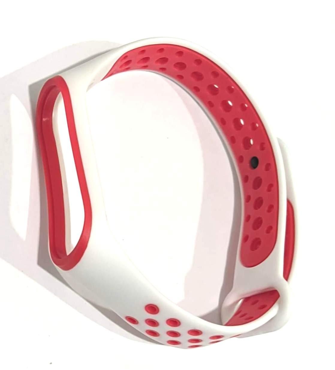 Ремешок для фитнеса браслета Xiaomi Mi Band 3/4 Sport White/Red