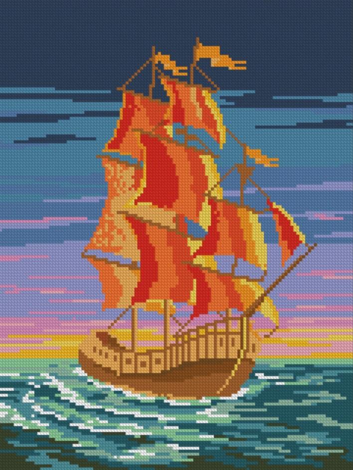 Алмазная мозаика Алые паруса 30x40 см (27381)