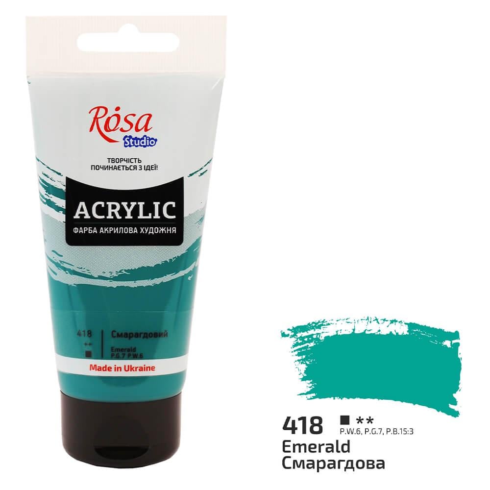 Акриловая краска Rosa Studio 418 75 мл Изумрудный (32241418) - фото 1 Акриловая краска Rosa Studio 418 75 мл Изумрудный (32241418) - фото 1