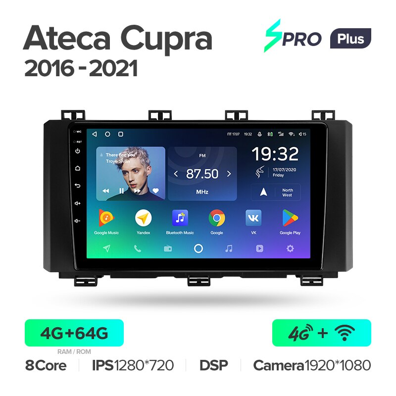 Автомагнитола штатная Teyes SPRO Plus для SEAT Ateca Cupra 2016-2021 Android SPRO PLUS 4+64G Wi-Fi/4G (1621639495) - фото 2