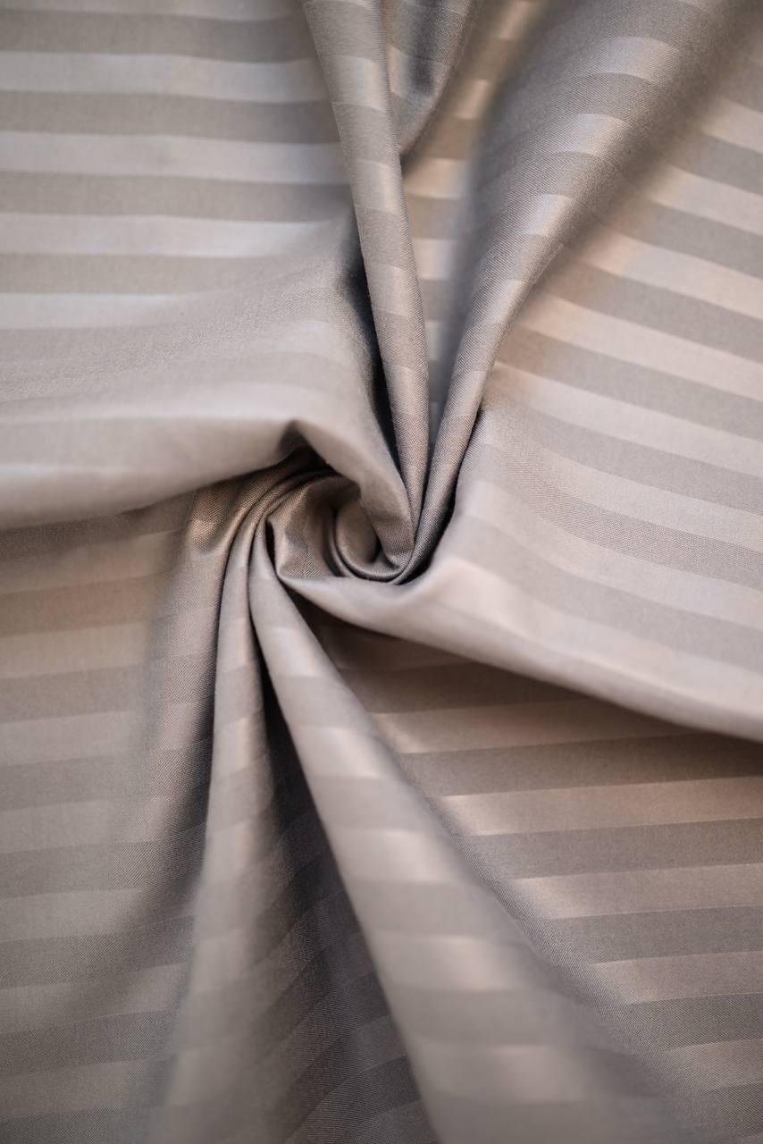 Комплект постільної білизни Signorina Siena зі страйп-сатину сімейний 50x70/70x70 Теплий сірий (004S) - фото 5