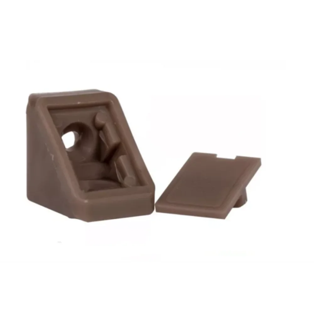 Кутник монтажний Sigma одинарний меблевий пластиковий 20x20x18 мм Горіх (PD0647)