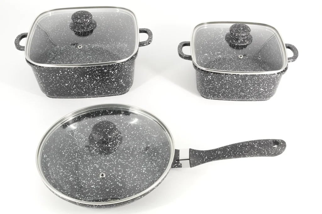 Набор посуды A-Plus с мраморным покрытием 6 пр. - фото 2 Набор посуды A-Plus с мраморным покрытием 6 пр. - фото 2