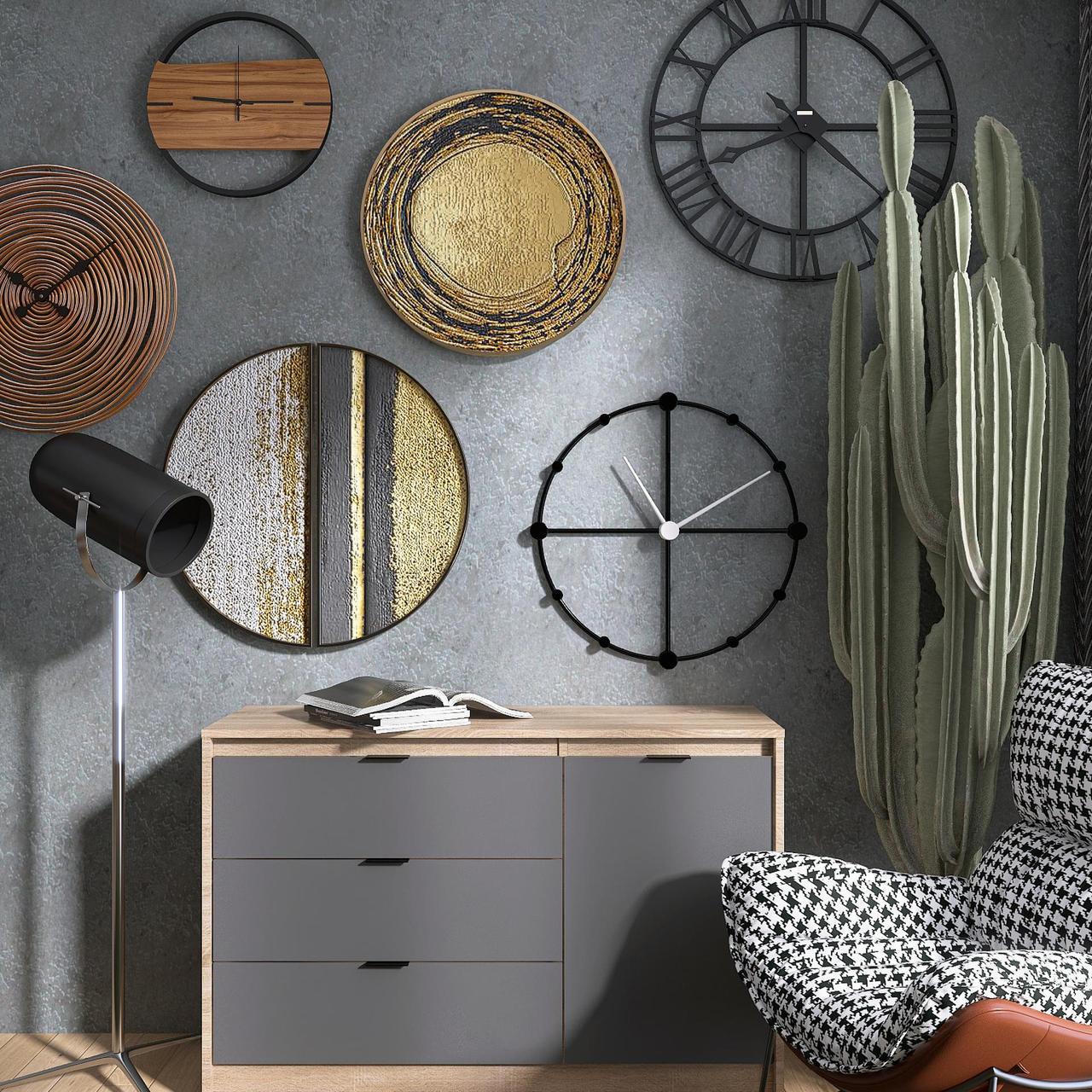 Комод Еверест Сити-115 115,2х38х74,6 см Дуб сонома/Графитовый (EVR-20713,02)