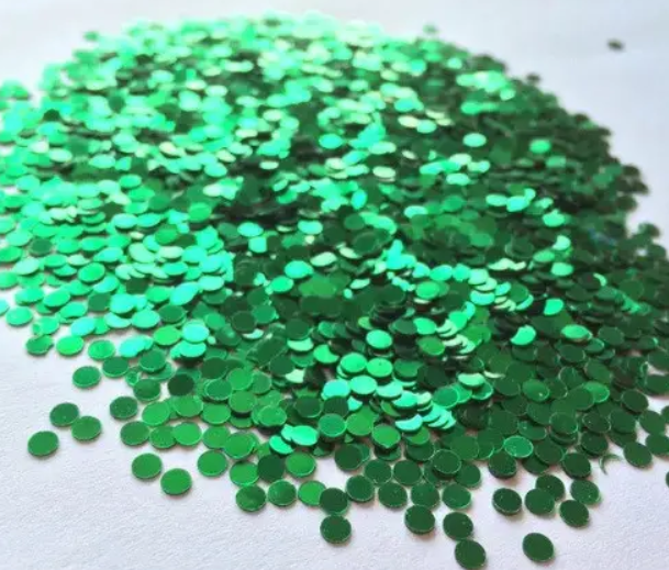 Конфетти круглые для упаковки маленькие 5 г 3 мм Зеленый (1200/2)