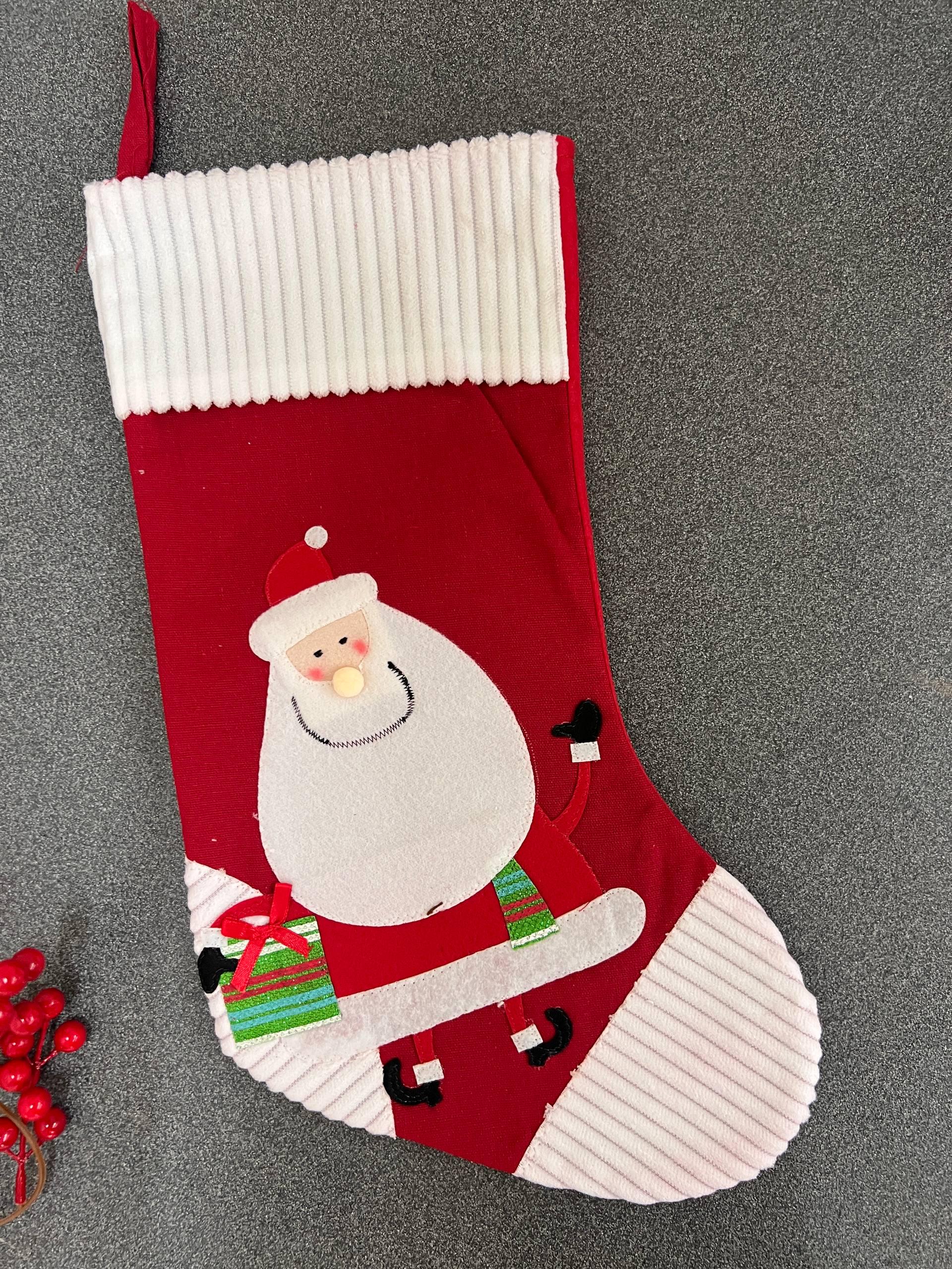 Новогодний сапожок Санта Рубчик для подарка декора 46х22 см (N6091)