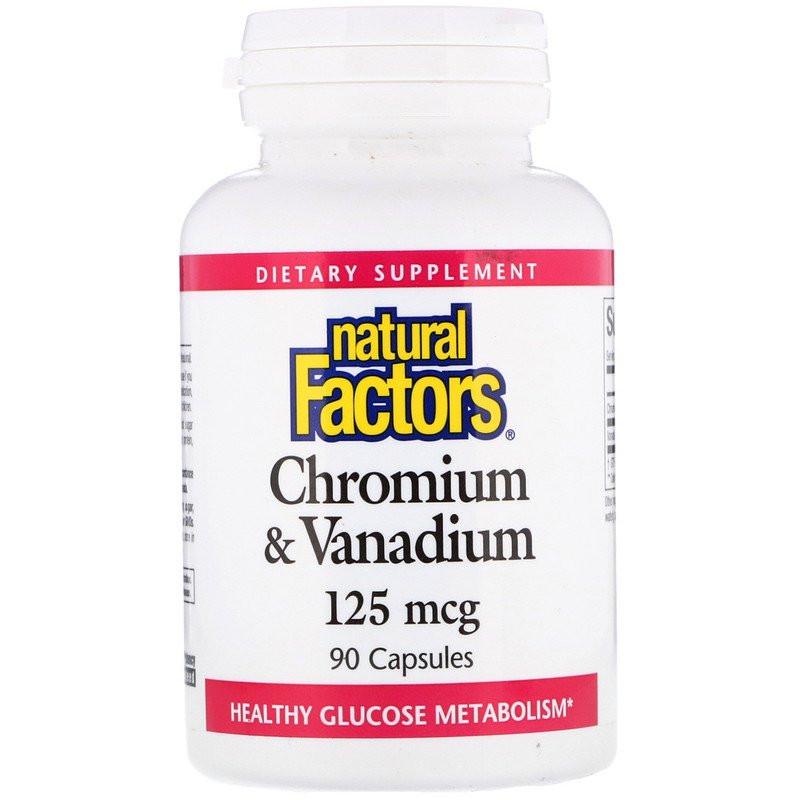 Микроэлемент Хром Natural Factors Chromium & Vanadium 125 mcg 90 Caps