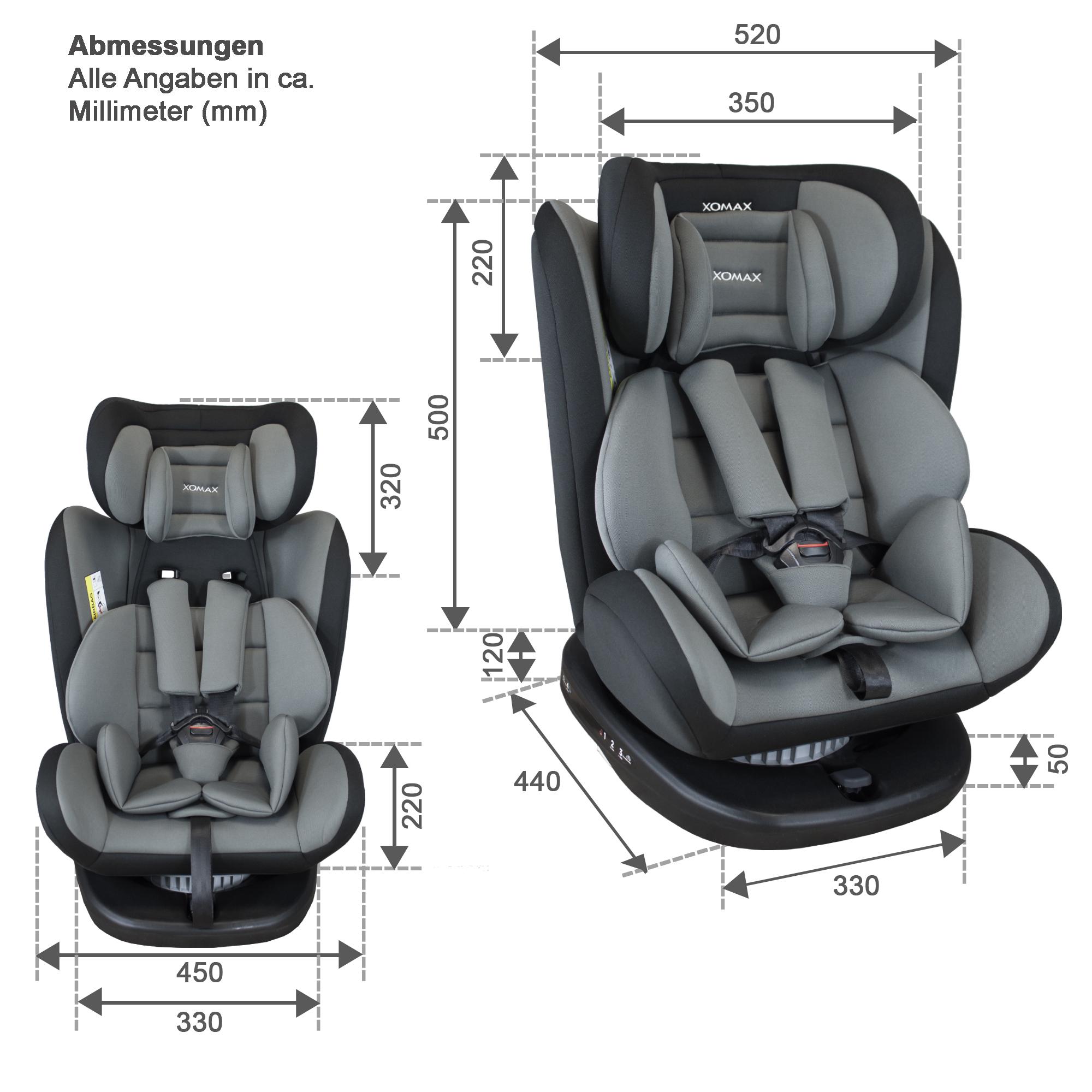 Дитяче автокрісло XOMAX з функцією обертання на 360° ISOFIX 0-36 кг Сірий - фото 7 Дитяче автокрісло XOMAX з функцією обертання на 360° ISOFIX 0-36 кг Сірий - фото 7