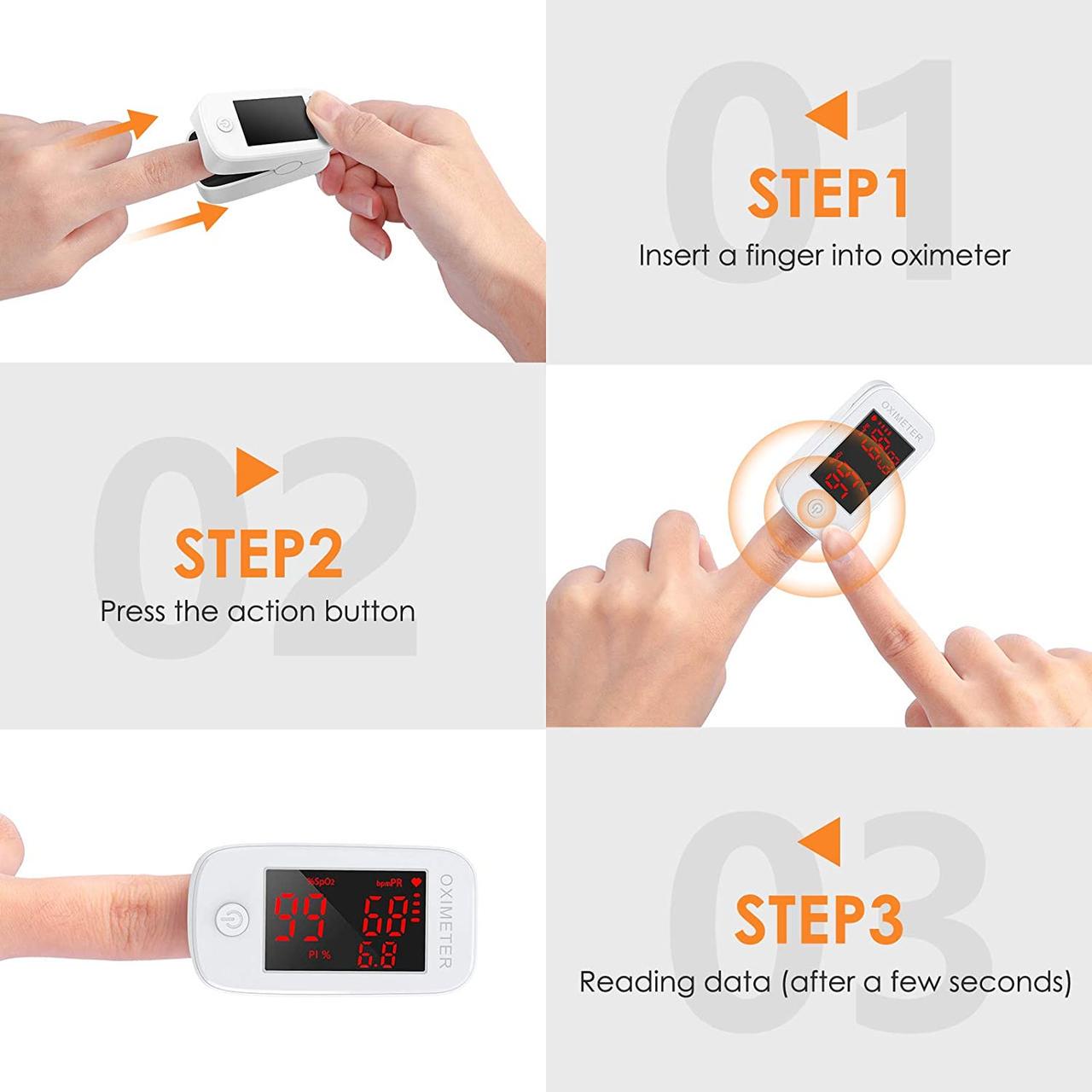 Пульсоксиметр KKmier Fingertip 1579311807) - фото 3