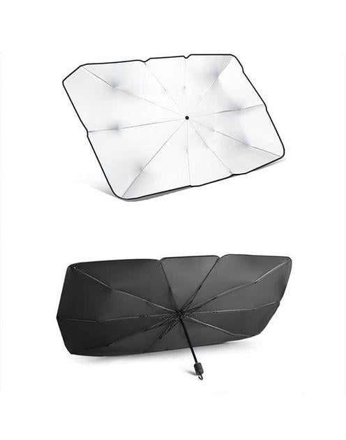 Зонт сонцезахисний автомобільний на лобове скло 130х75 см 10 спиць