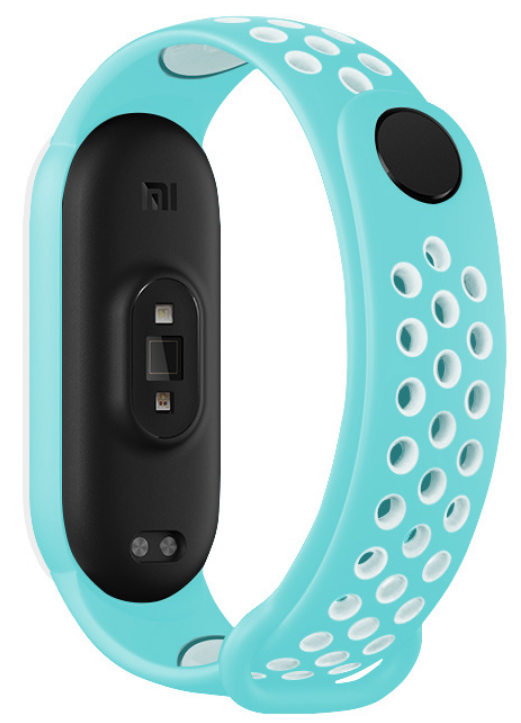 ᐉ Ремешок для фитнес браслета Xiaomi Mi Band 6/5 Бирюзовый/Белый