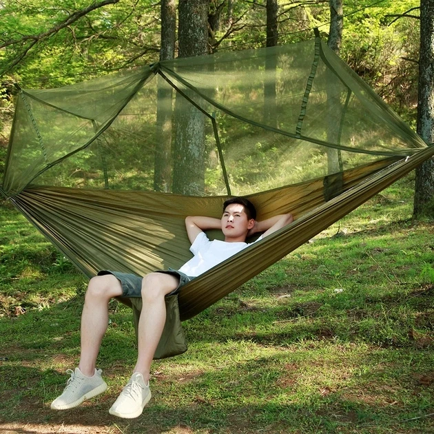 Гамак двойной Hammock With Net Army с москитной сеткой для отдыха до 200 кг (11062830) - фото 2