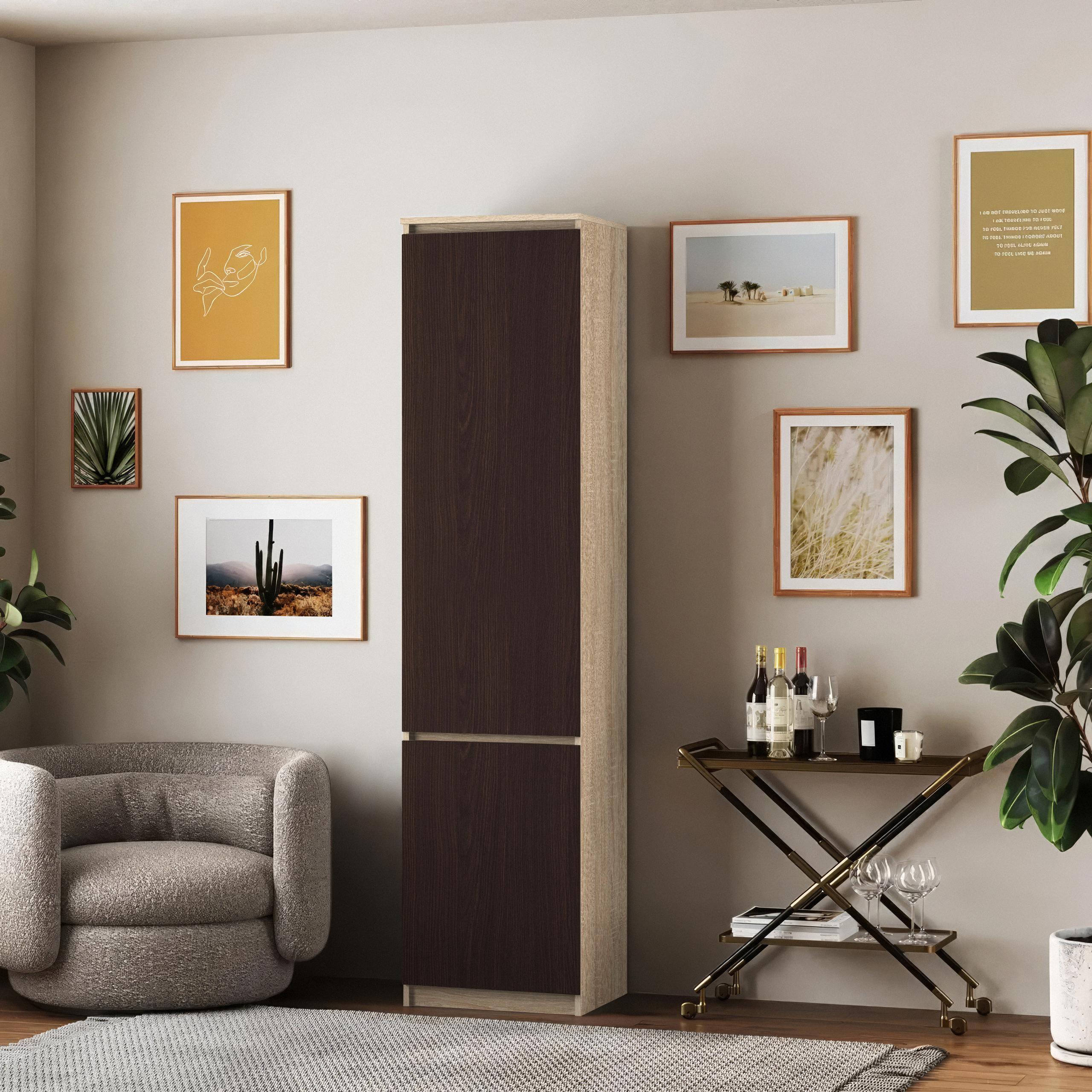 Шкаф-пенал со штангой T-218 500х498х2117 мм Дуб Сонома/Венге Магия - фото 1