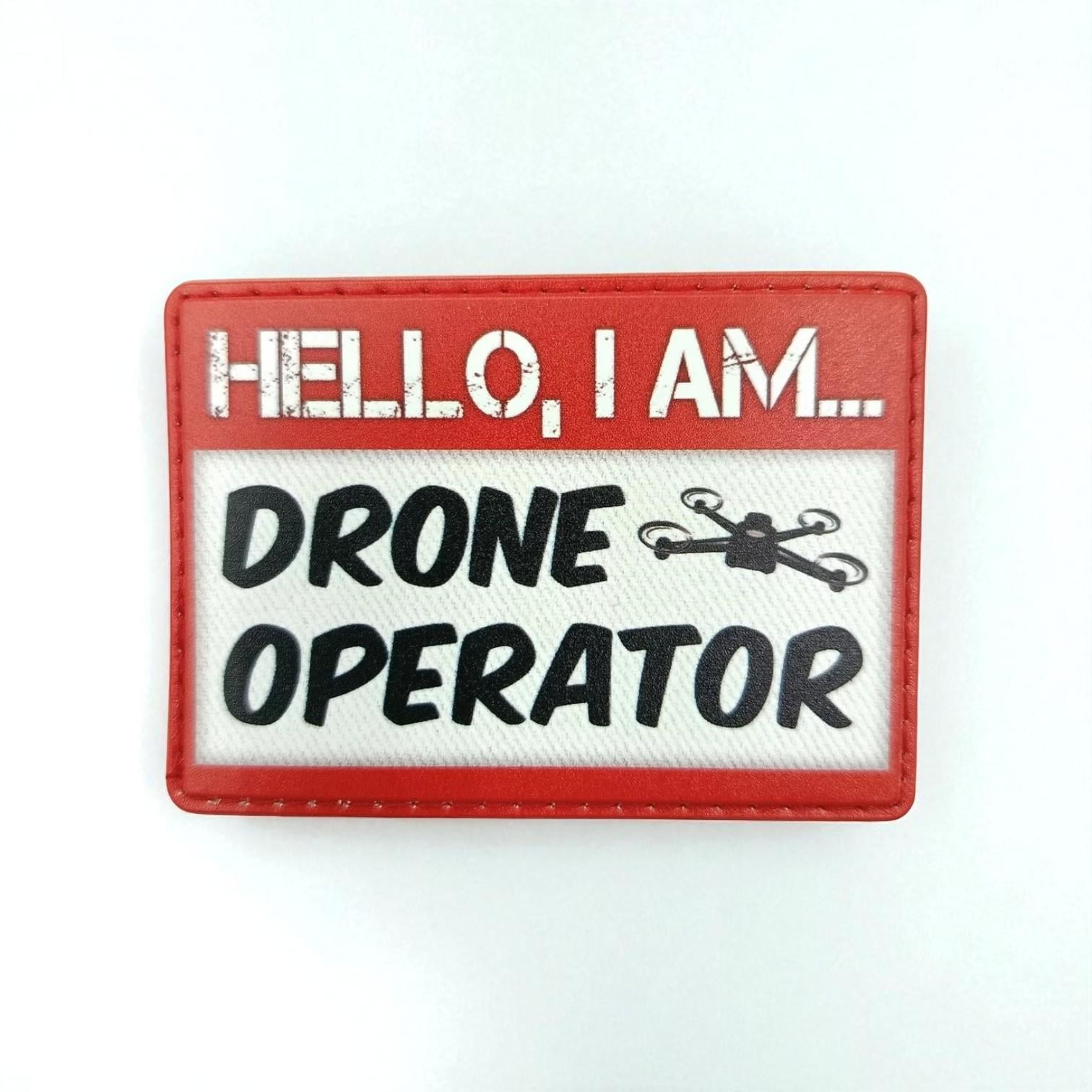 Шеврон "Hello, I am Drone Operator" Красно-белый