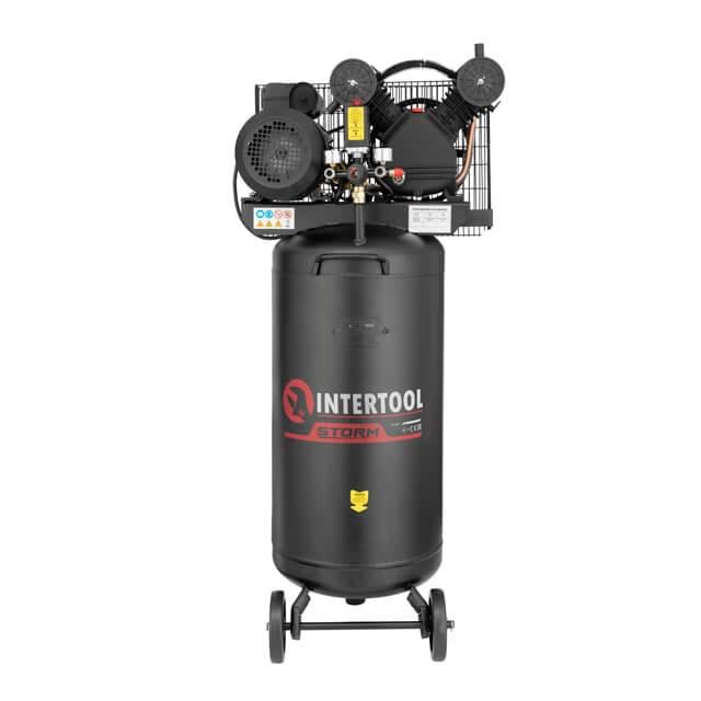 Компресор вертикальний Intertool 3 кВт 220 В 10 aтм 500 л/хв 100 л (PT-0017)