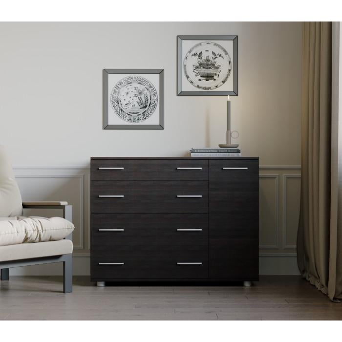 Комод для спальні К-3 телескопи 4 шухляди Венге темний (26729089)