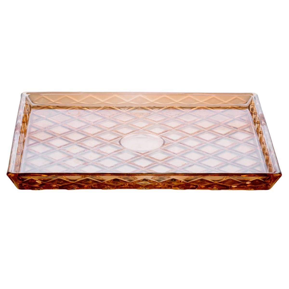 Блюдо для закусок Lirmartur HP-YH-53 стеклянное 24,5х20,5х2 см Золотистый (25029543) - фото 2