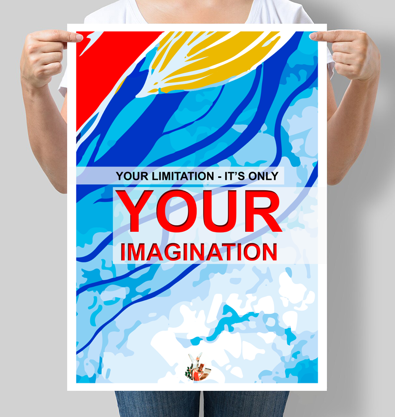 Постер мотивирующий "Your limitation - it’s only your imagination" 42х60 см (М041)