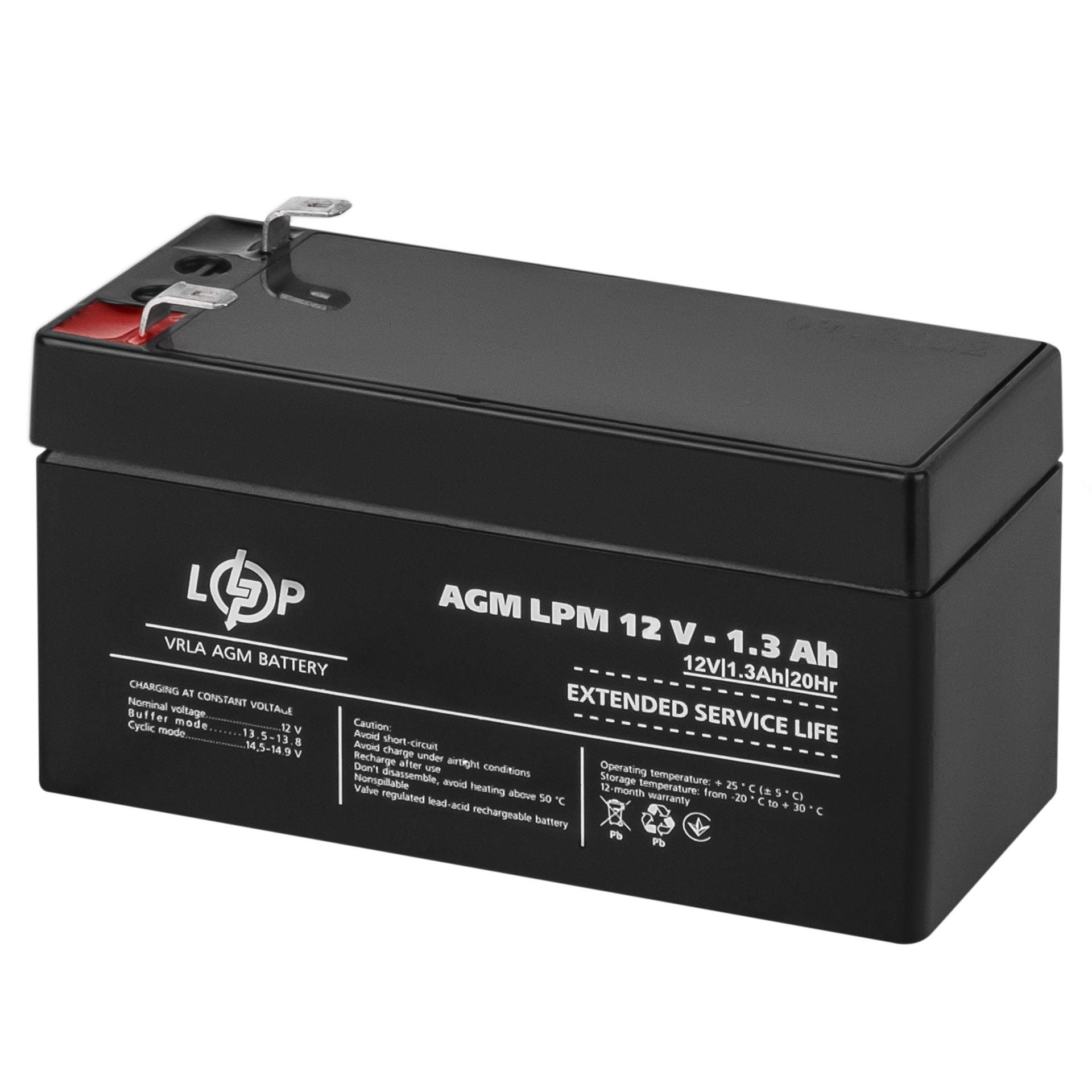 Акумулятор LogicPower AGM LPM 12V 1,3 Ah (4131)