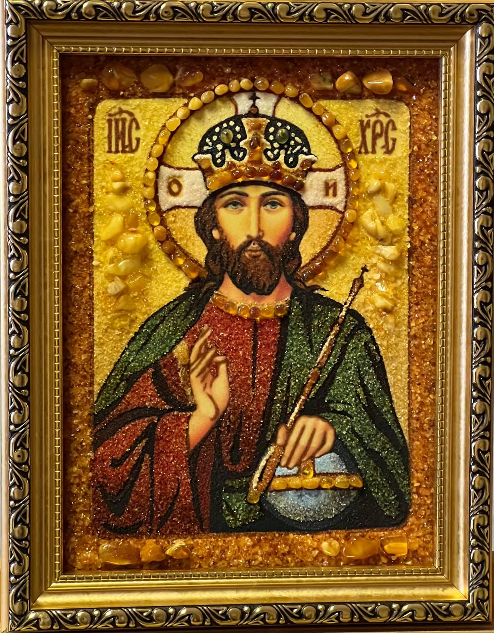 Икона из янтаря Гранд Презент Иисус Христос и-244 15х20 см (24409)