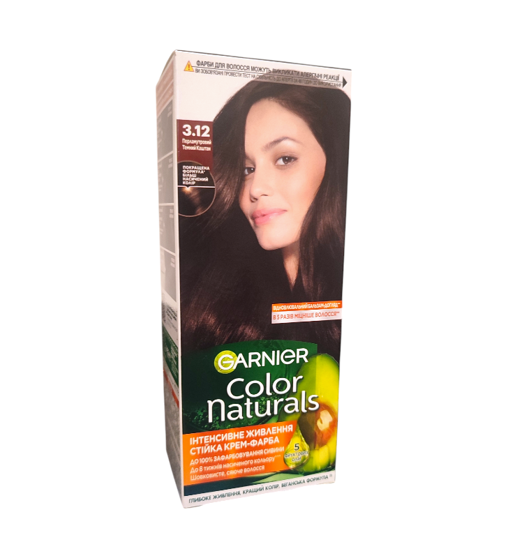 Краска для волос Garnier Color Naturals 3.12 Перламутровый темний каштан