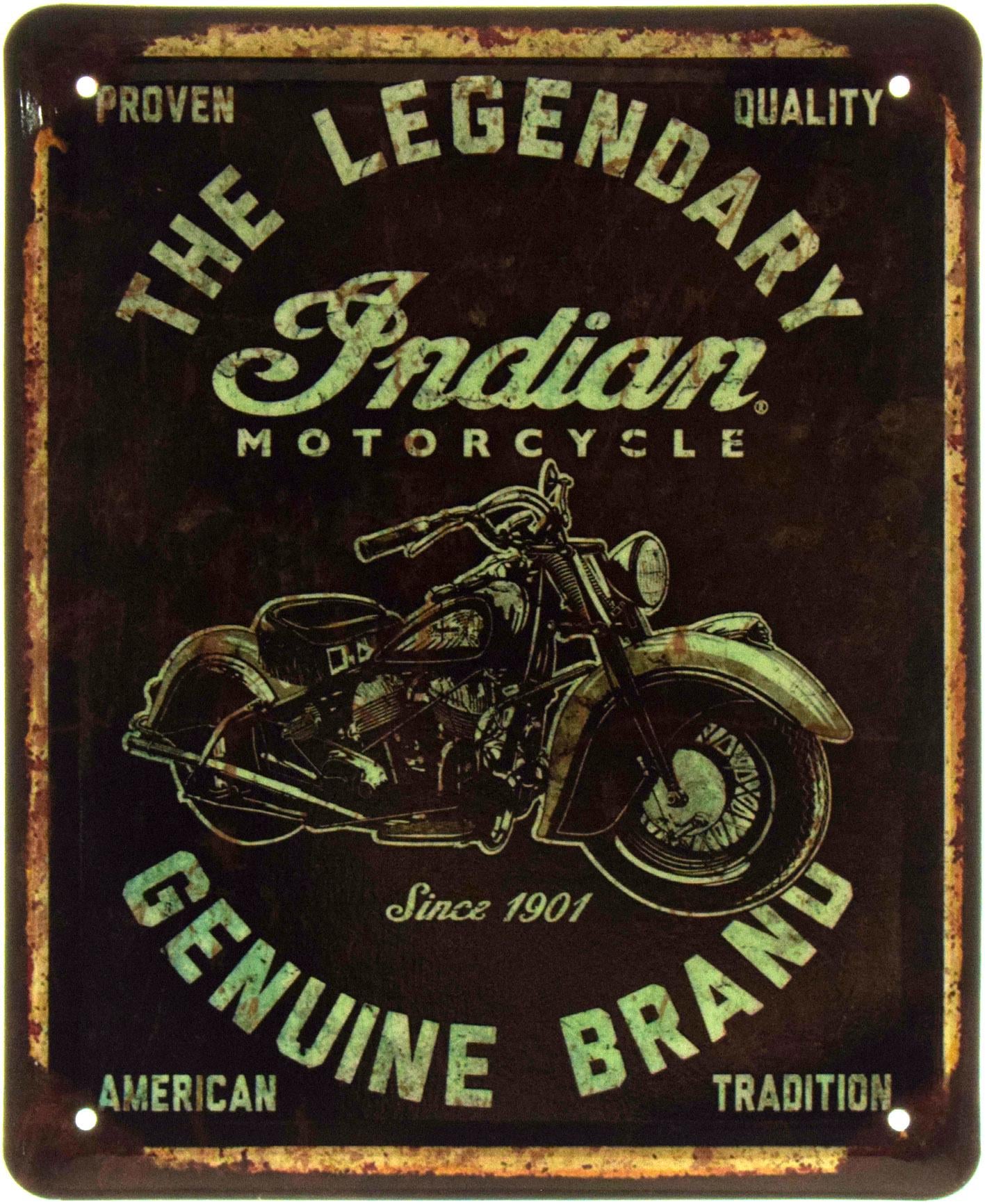 Табличка металлическая "Indian Chief American Tradition" 18x22 см (ms-103604)