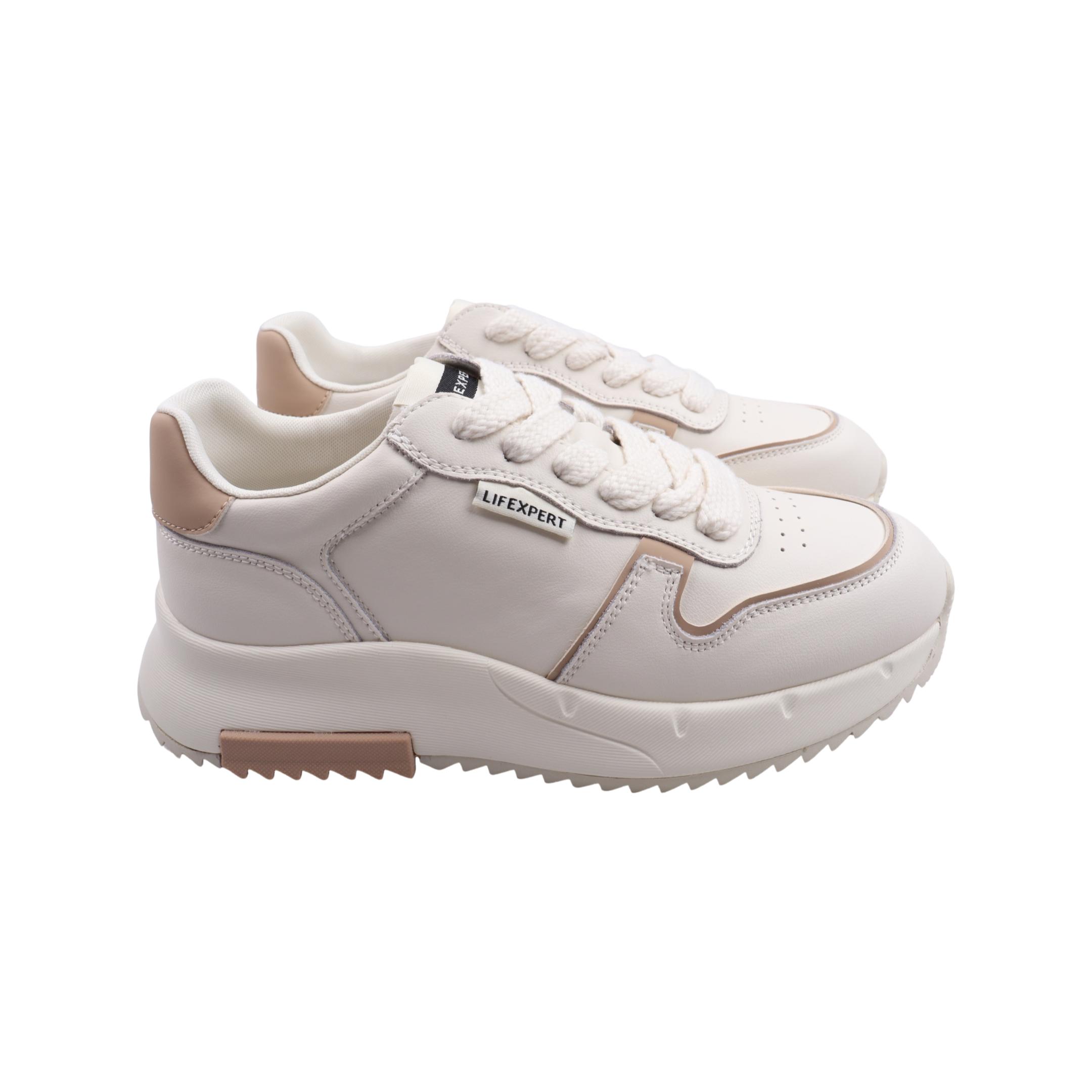 Кроссовки женские Li Fexpert из кожи р. 40 Молочный (1240-23DK)