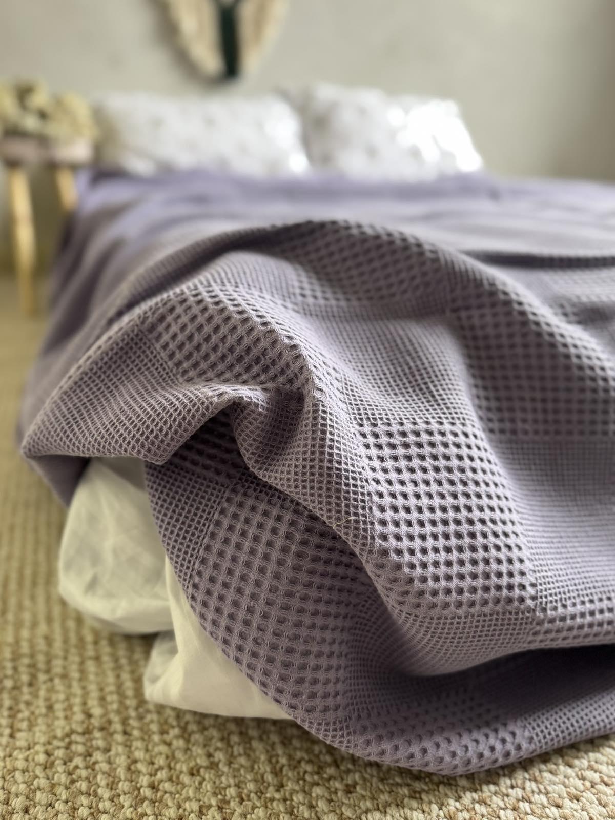 Покрывало хлопковое вафельное ZEINTEX Персия 230х280 см Лиловый (25239846)