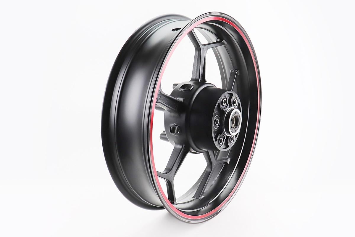 Диск колесный задний для мотоцикла Viper-Zongshen V200-F2 V250-F2 17X4 под сайлентблоки с полосой ось 17 мм Черный