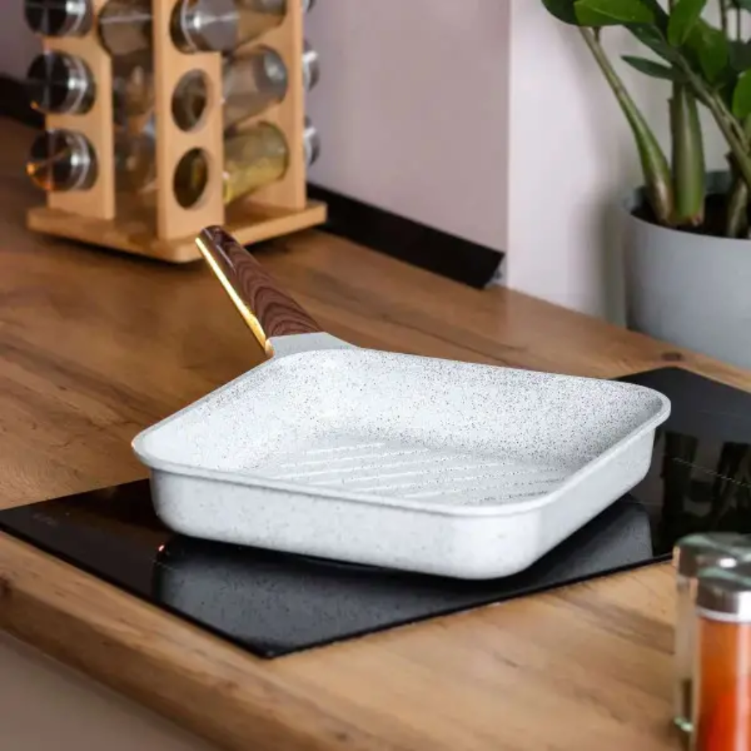 Сковорода-гриль MGC алюмінієва з антипригарним покриттям 2,5 л Білий - фото 3 Сковорода-гриль MGC алюмінієва з антипригарним покриттям 2,5 л Білий - фото 3