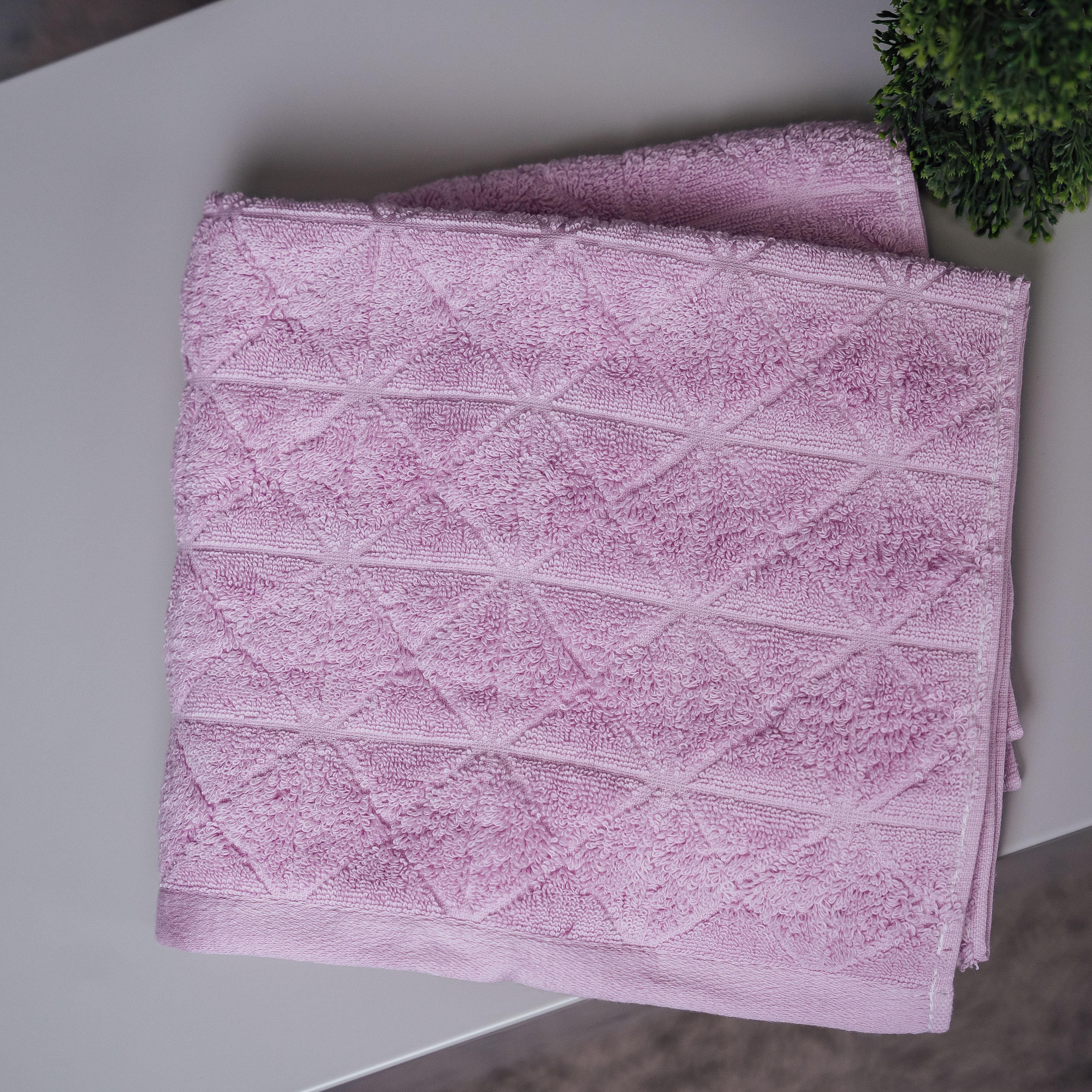 Рушник лицевий Ромбові Ритми фіолетові 100x50 см Світло-рожевий (86908) - фото 1