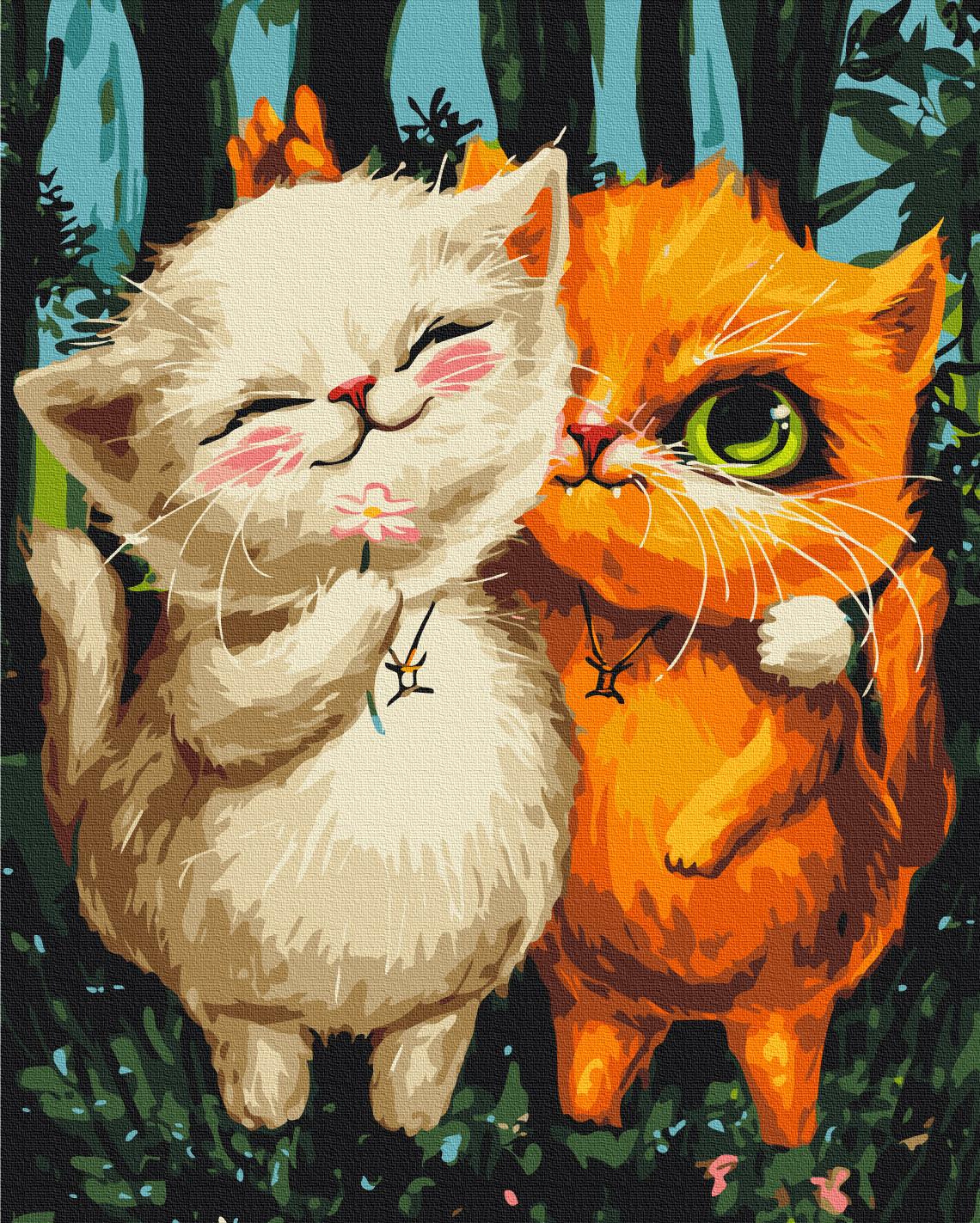 Картина по номерам Brushme Котики Близнецы 40x50 см (BS54086)