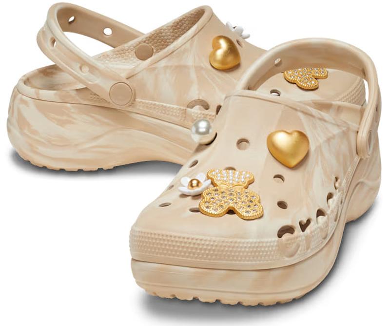 Сабо Crocs Baya Platform Marbled Charm р. 37-38 Chai/Multi (24022497)