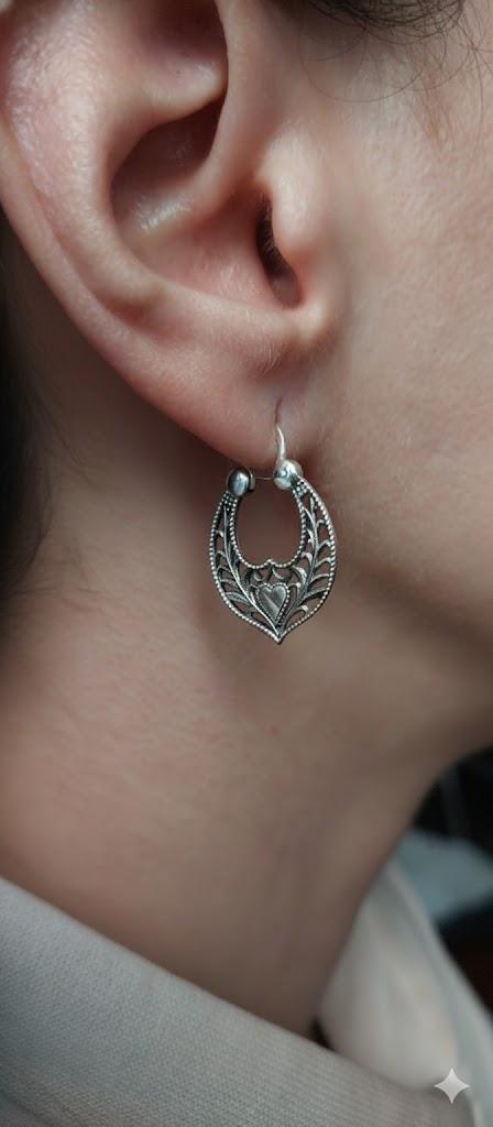 Сережки-підкови ажурний орнамент Твій образ Люшні 925 проби (387)