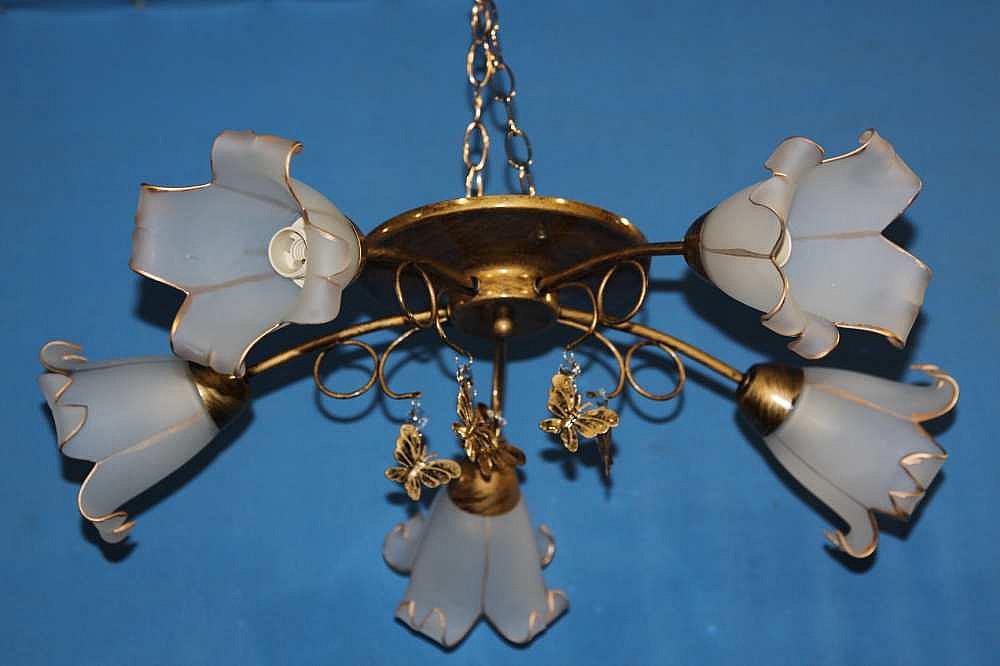 Люстра с плафонами Ray L88132/5 GB (IR005878) Люстра с плафонами Ray L88132/5 GB (IR005878)