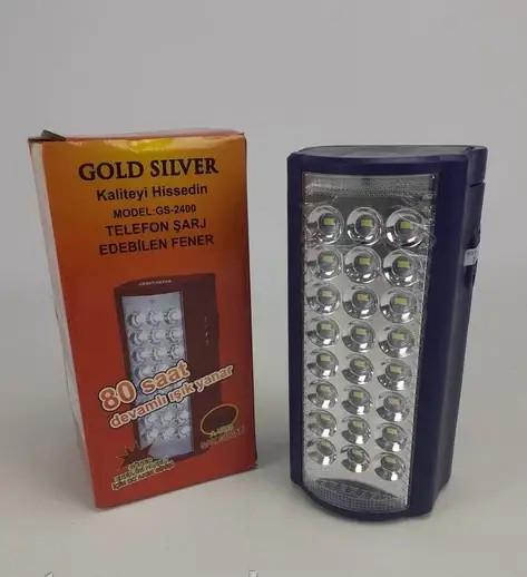 Фонарь Gold Silver GS-2400 светодиодный с повербанком Синий (31369886)