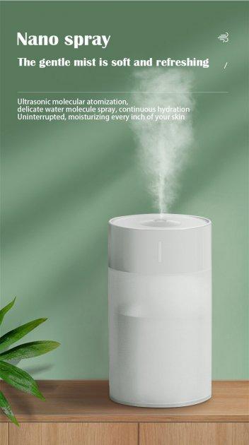 Зволожувач повітря Humidifier h2o ультразвуковий портативний з підсвічуванням Білий (346U) - фото 3