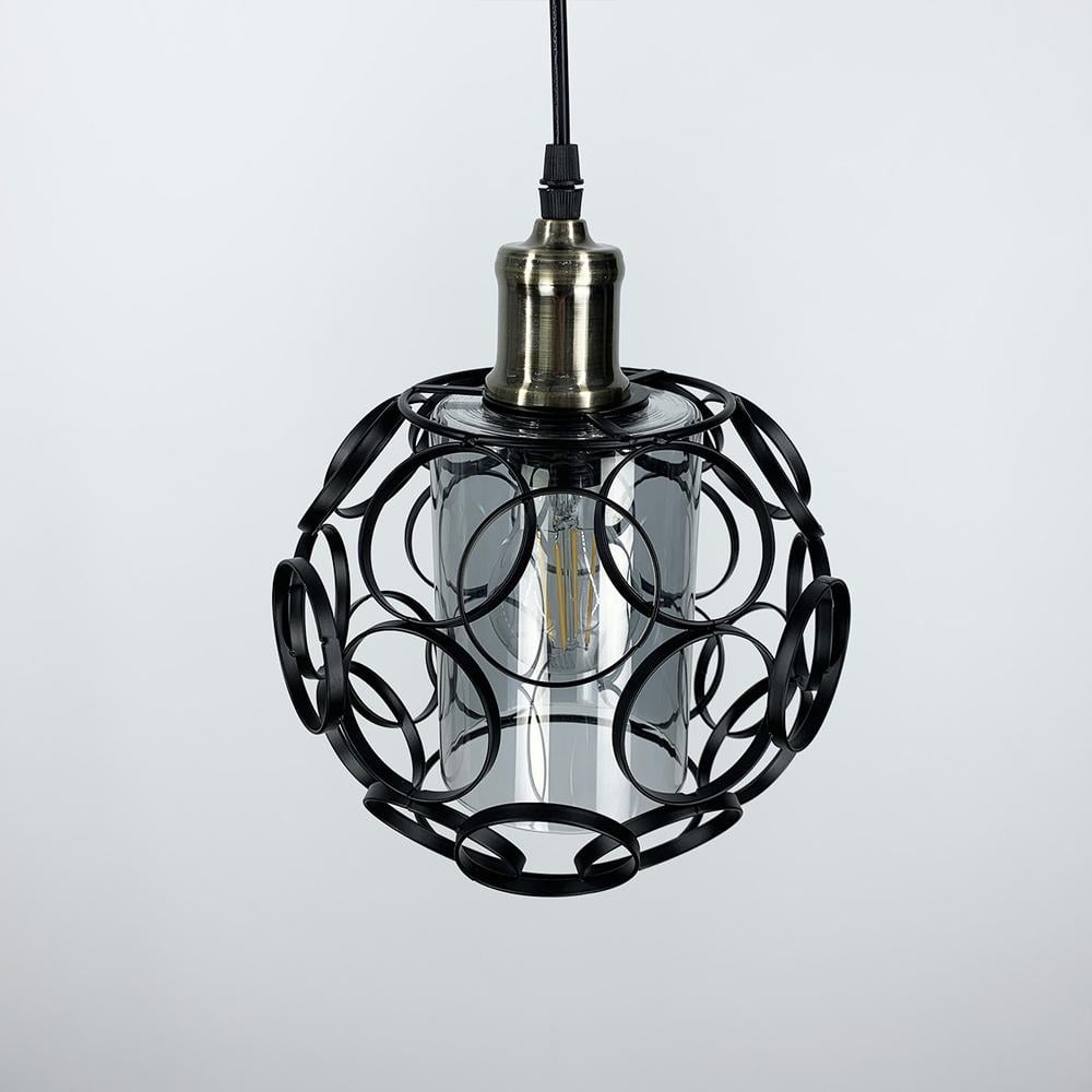 Підвісний світильник в стилі лофт в круглому корпусі Чорний/Графітовийовий (12639 BK+GR) - фото 2 Підвісний світильник в стилі лофт в круглому корпусі Чорний/Графітовийовий (12639 BK+GR) - фото 2