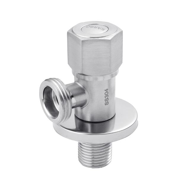 Кран приборный угловой Karro KR-03132S нержавеющая сталь 1/2"х3/4"