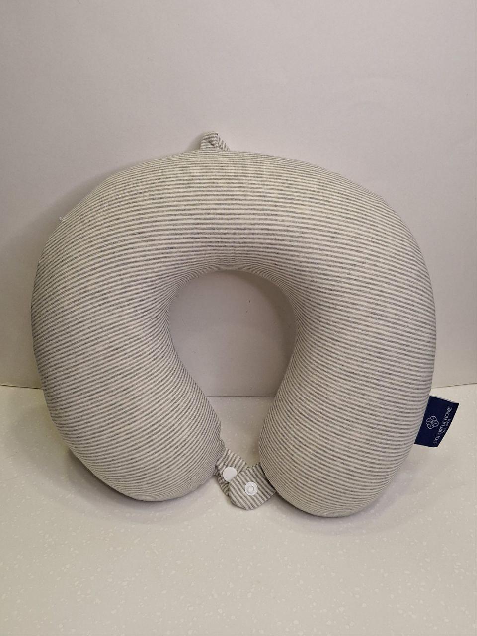 Подушка-рогалик дорожня Colorful Home з ефектом пам'яті Бежевий/Сірий (1441)