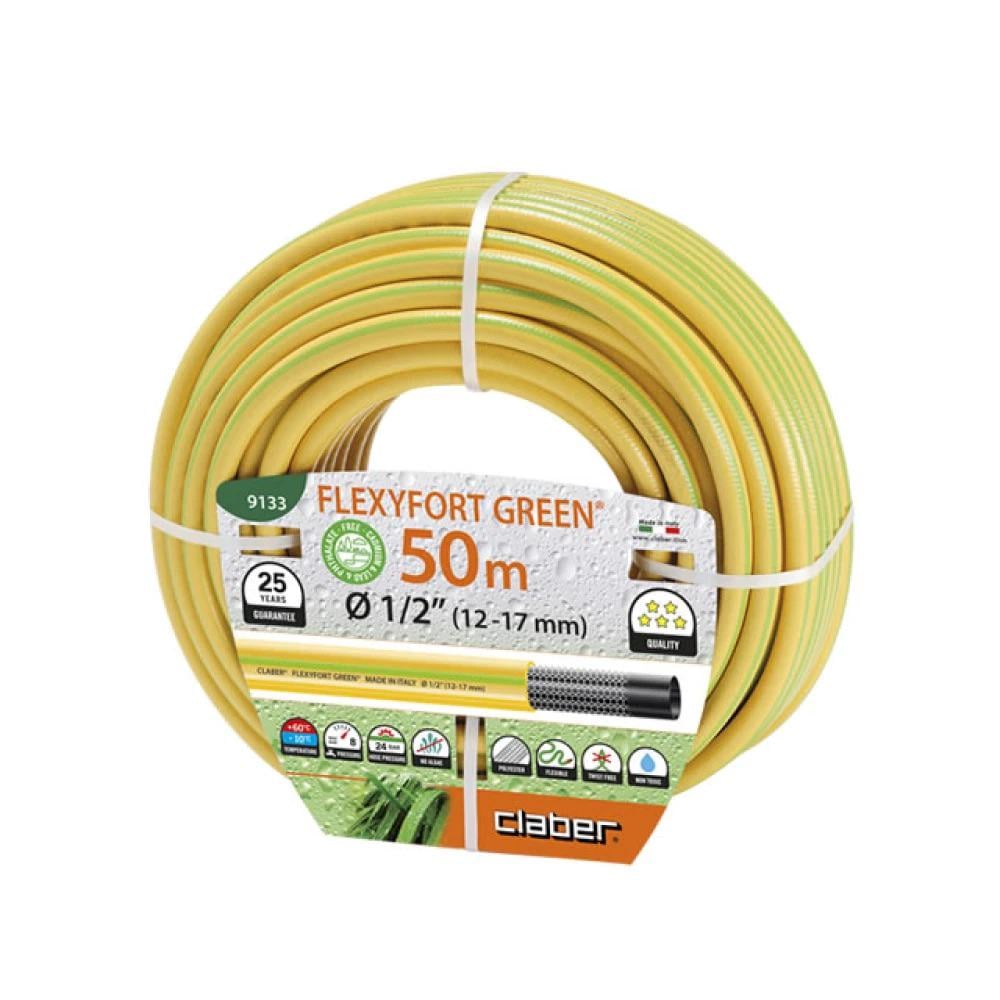 Шланг садовый для полива Claber Flexyfort Green 9133 50 м 1/2" 3 слоя