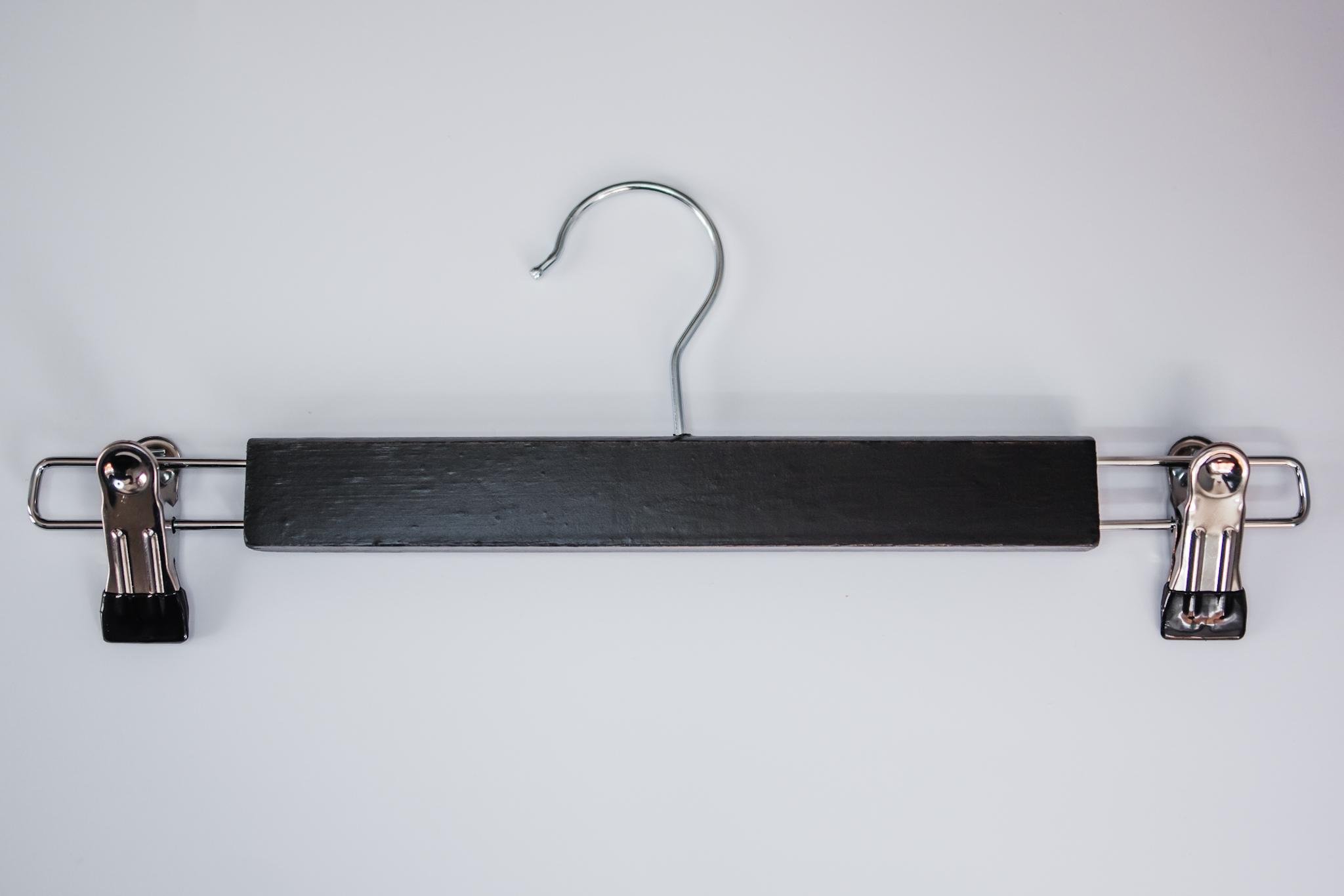 Вешалка ИВА с прищепками для юбок и брюк с деревянной вставкой 40 см Черный Вешалка ИВА с прищепками для юбок и брюк с деревянной вставкой 40 см Черный