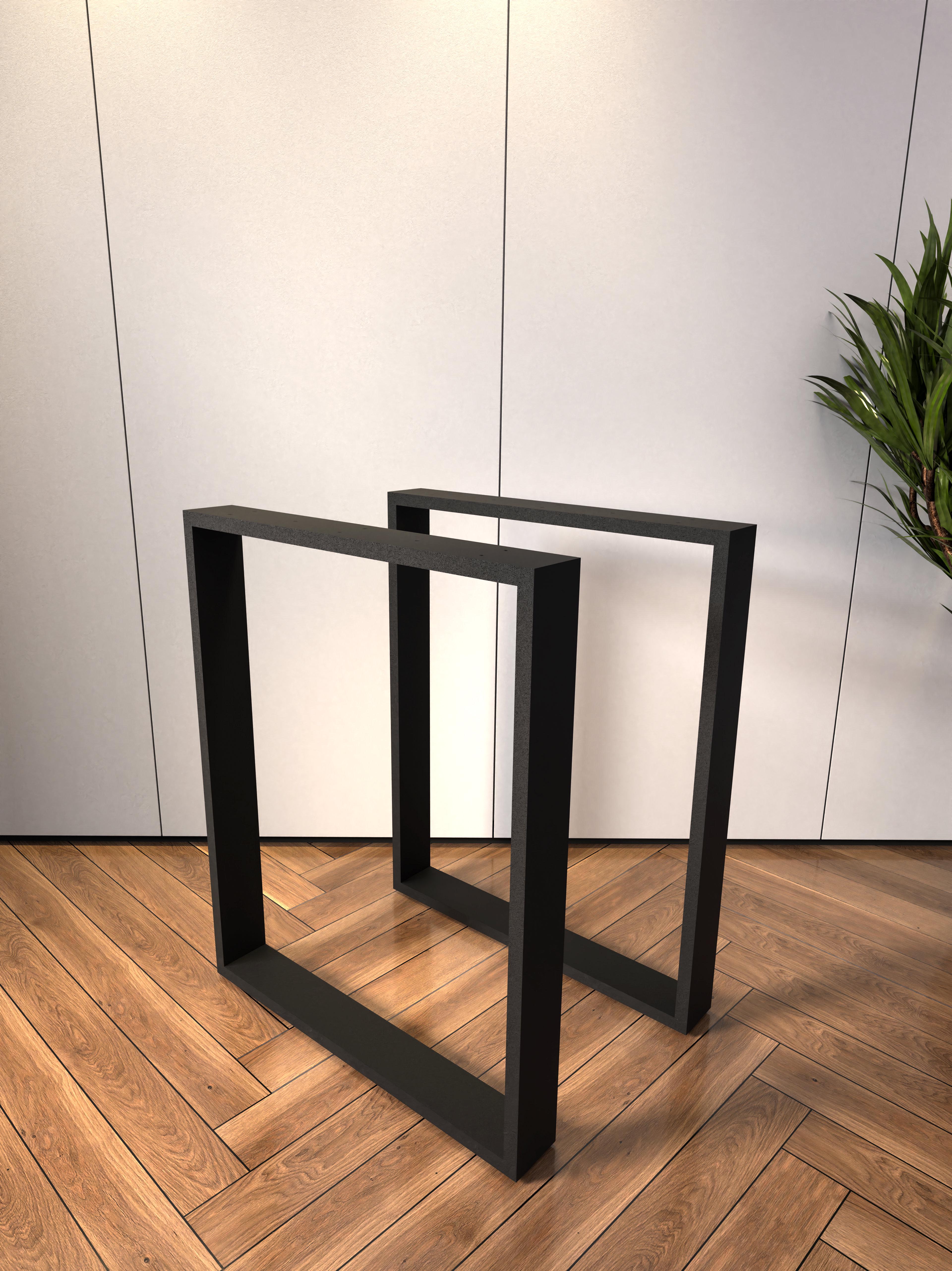 Ножки опоры для стола металлические 600x735 мм профиль 80x20 мм 2 шт. Ножки опоры для стола металлические 600x735 мм профиль 80x20 мм 2 шт.